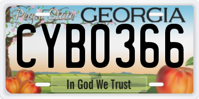 GA license plate CYB0366