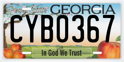 GA license plate CYB0367