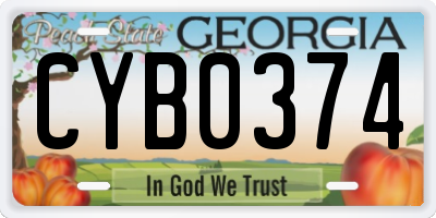GA license plate CYB0374