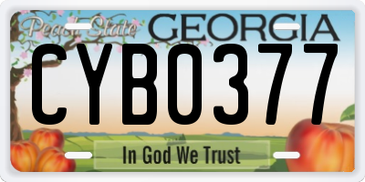 GA license plate CYB0377