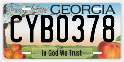 GA license plate CYB0378