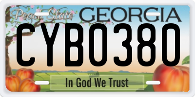 GA license plate CYB0380
