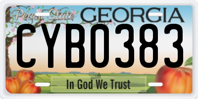 GA license plate CYB0383