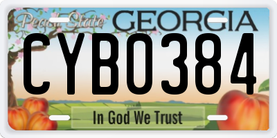 GA license plate CYB0384