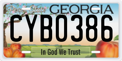 GA license plate CYB0386