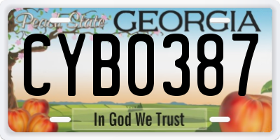 GA license plate CYB0387