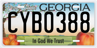 GA license plate CYB0388