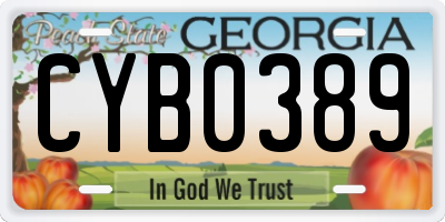 GA license plate CYB0389