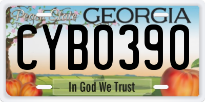 GA license plate CYB0390