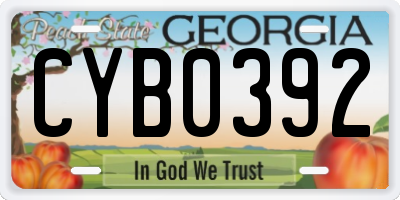 GA license plate CYB0392