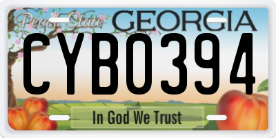 GA license plate CYB0394