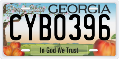 GA license plate CYB0396