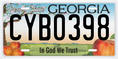 GA license plate CYB0398