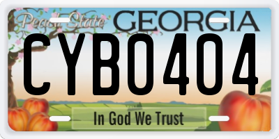 GA license plate CYB0404