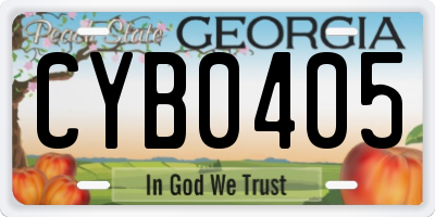 GA license plate CYB0405