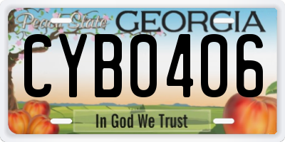 GA license plate CYB0406