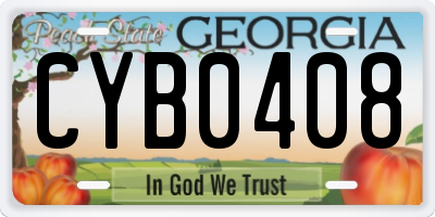 GA license plate CYB0408