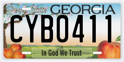 GA license plate CYB0411