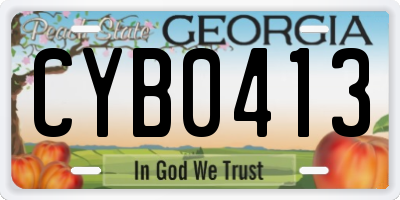 GA license plate CYB0413
