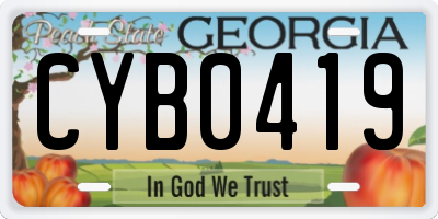 GA license plate CYB0419