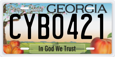 GA license plate CYB0421