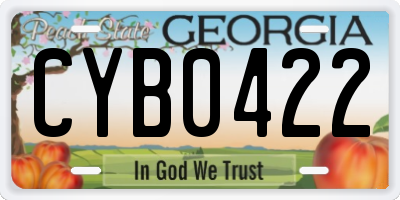 GA license plate CYB0422