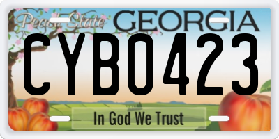 GA license plate CYB0423