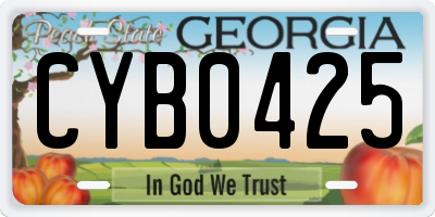 GA license plate CYB0425