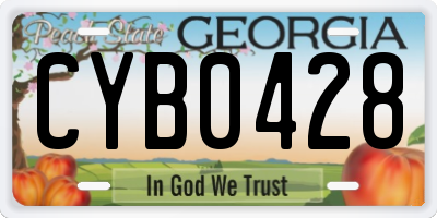 GA license plate CYB0428