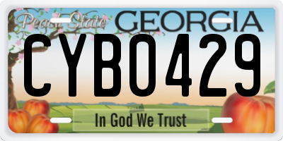 GA license plate CYB0429