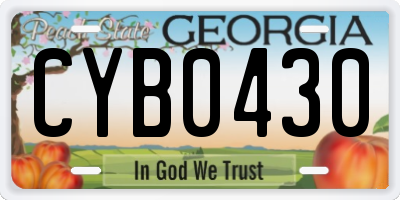 GA license plate CYB0430