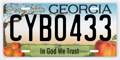 GA license plate CYB0433