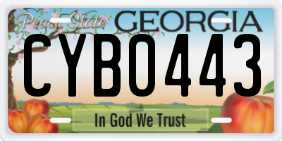 GA license plate CYB0443