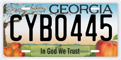 GA license plate CYB0445