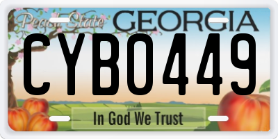 GA license plate CYB0449