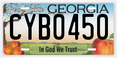 GA license plate CYB0450