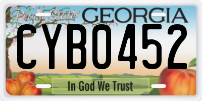 GA license plate CYB0452