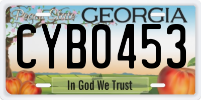 GA license plate CYB0453