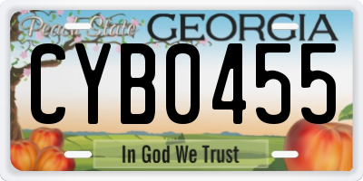 GA license plate CYB0455