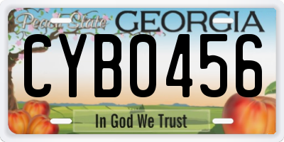 GA license plate CYB0456