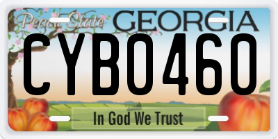 GA license plate CYB0460