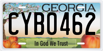 GA license plate CYB0462