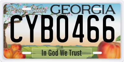 GA license plate CYB0466