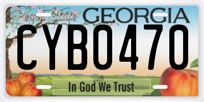 GA license plate CYB0470