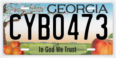 GA license plate CYB0473