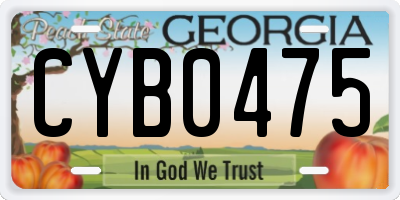 GA license plate CYB0475