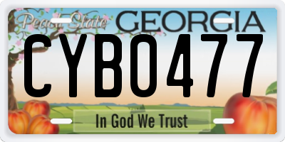 GA license plate CYB0477