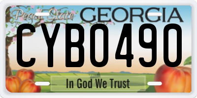 GA license plate CYB0490