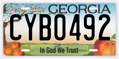 GA license plate CYB0492
