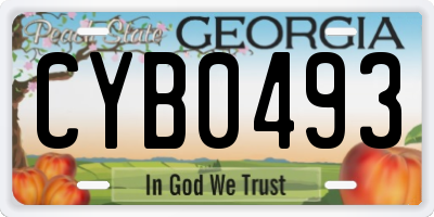 GA license plate CYB0493